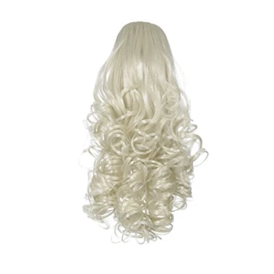 Image of Love Hair Extensions Curly Drawstring Synthetic Ponytail, Beach Blonde, 12 inch