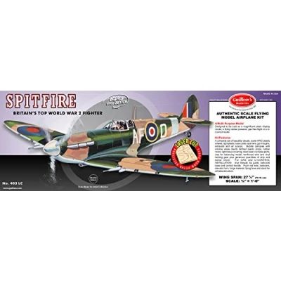 Image of GUILLOW&#039;s Supermarine Spitfire 403 Powered Balsa Flying Model Kit