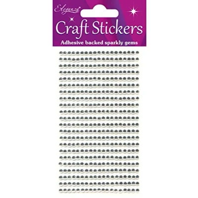 Image of Eleganza 418 Piece Gems, Synthetic Material, Clear/Silver No.43, 16.5 x 7.6 0.2 cm