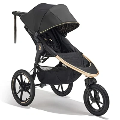 Image of Baby Jogger Summit x Robin Arzón All Terrain Jogging Stroller Foldable 3 Wheel Exercise Pushchair City Royalty (Black &amp; Gold)