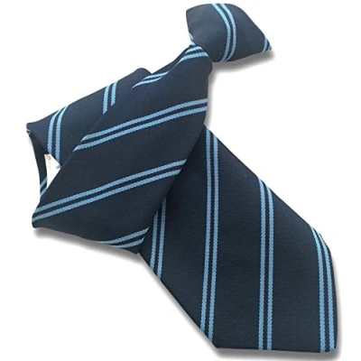 Image of Men&#039;s Navy with Sky Blue Double Stripes Clip On Tie