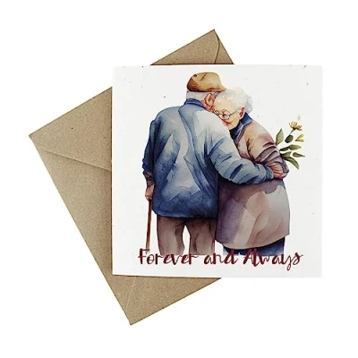 Image of Plantable Happy Anniversary Card Eco Friendly Wildflower Seeded Greeting Forever and Always