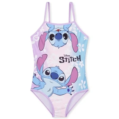 Image of Disney Stitch Girls Swimming Costume, Stretchy Swimsuit for Beach Pool (Multi, 9 10 Years)