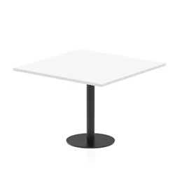 Image of Italia 1000mm Poseur Square Table White Top 720mm High Black Leg