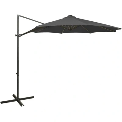 Image of vidaXL Cantilever Garden Parasol with Pole and LED Lights Anthracite 300 cm