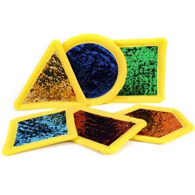 Image of Reversible Sequin Fabric Panel Multi Sensory Exploration 6x Hand Held Board for Children Kids Baby Toddler Fidgeting Activity Wall Special Needs Developmental Toys