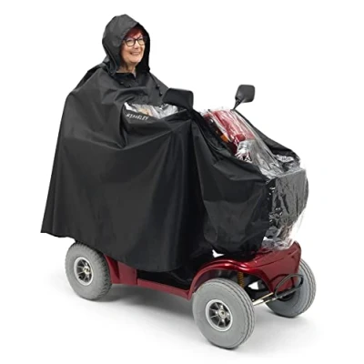 Image of Staveley Mobility Scooter Cape Unisex Waterproof Rain Poncho Cover for Electric Scooters and Wheelchair (XL Cape)
