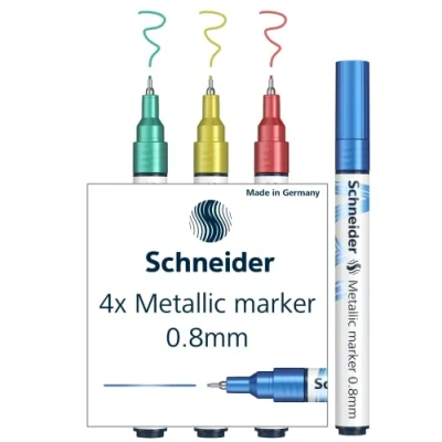Image of Schneider Paint It 010 Metallic Marker 0.8mm Set 2 4 Assorted Colours
