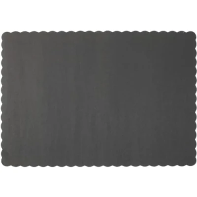 Image of Rupert and Jeoffrey&#039;s Trading Co. Paper Placemats Disposable Scalloped Edge (Black, 50)