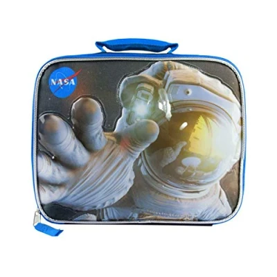 Image of Nasa Lunch Bag For Kids Childrens Space Astronaut School Zipped Compartment Food Container Box One Size