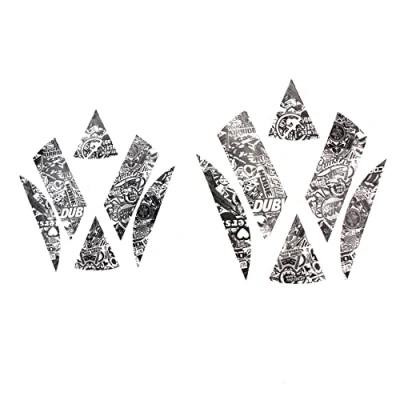 Image of Folia Front + Rear VW Golf VII GTI GTD R Turbo Emblem Sticker Bomb Corners Black White Set of 5 Logo