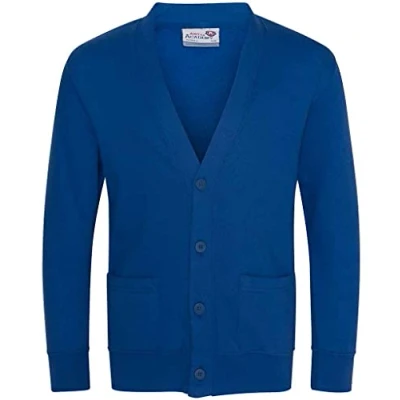 Image of AWDis Boy&#039;s Kids Academy Cardigan School Top, Blue (Academy Royal Blue), 11 12 Years (Manufacturer Size:X Large)