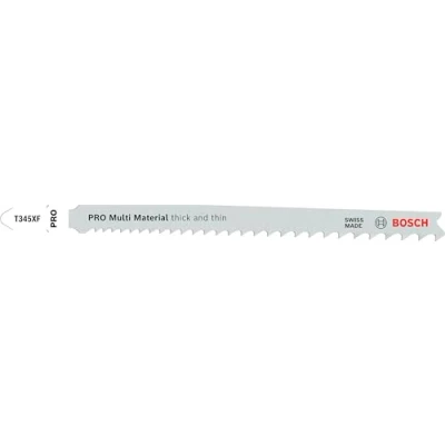 Image of Bosch 25x PRO Thick and Thin Multi Material T345XF Jigsaw Blade (for Wood with nails, Steel, Length 132 mm, Professional Accessory Jigsaw)