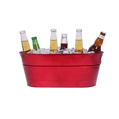 Image of Ice Bucket for Parties,Beverage Tub Beer Champagne with Handle,Large Ideal Parties Garden BBQ Drink Cooling