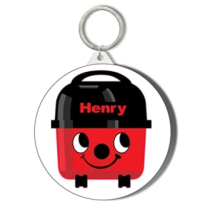 Image of Gift Insanity CARTOON HENRY HOOVER SMILING 45mm Keyring, White