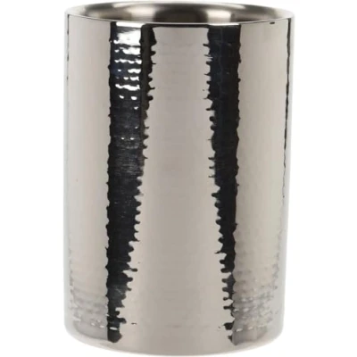 Image of Wine Cooler Stainless Steel high Double Walled Champagne Bottle Drinks for Sparkling (Stainless Hammered (Approx. 12 x 17 cm), 1 Piece)
