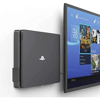Image of Monzlteck New Wall Mount for PS 4 Slim, Near or Behind TV, Space Saving,Customized to Perfectly Fit PlayStation4 Slim,Easy Install