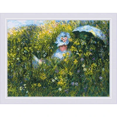 Image of RIOLIS Counted Cross Stitch Kit 15.75&quot;x11.75&quot; in The Meadow/C. Monet (14 Count)