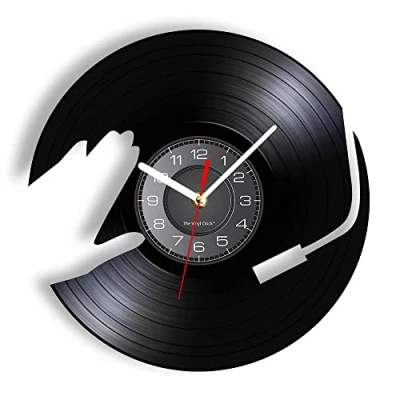 Image of Smotly Vinyl wall clock, creative record music suitable as a gift for love classical music,Wall clock any decoration! （Without lights light/gift: hook+gift bag）