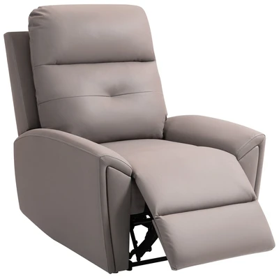 Image of HOMCOM Recliner Armchair Manual Reclining Chair for Living Room Grey