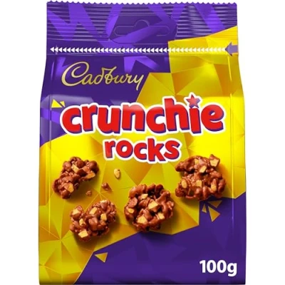 Image of Cadbury Milk Chocolate Crunchie Rocks with Honeycomb, Sharing Bag, Bite Size Treats, 100 g (Pack of 1)