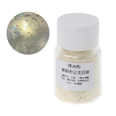 Image of smallJUN Resin Dye Powder Mica Pearl Pigments Colorants Crystal Mud Jewelry Making Pigment White &amp; Gold