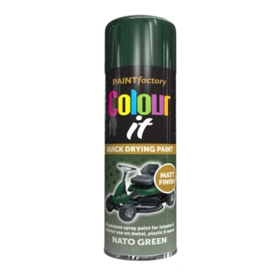 Image of AlezyB 3 x Nato Green All Purpose Aerosol Spray Paint 250ml. Excellent Coverage, Quick &amp; Fast Drying for interior exterior Multipurpose Metal Plastic Wood Glass.