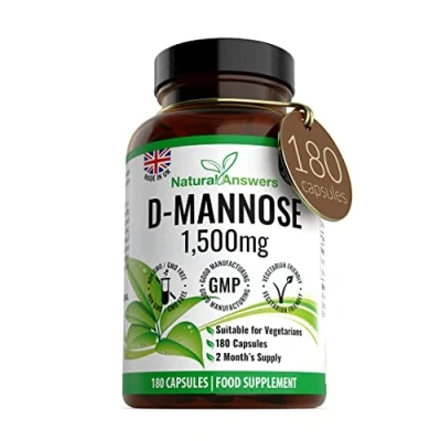 Image of D Mannose 180 Capsules Max Strength 1500mg per Serving Precision DMannose Vegetarian not Tablets or Pills, Made in The UK (180 Count (Pack of 1))