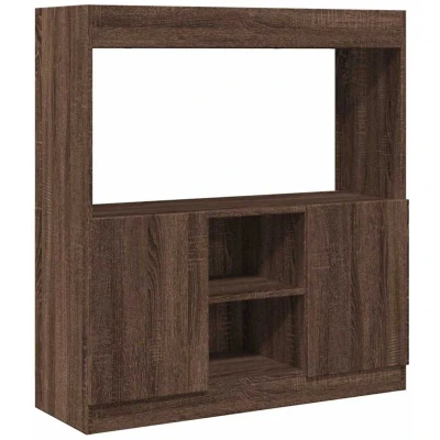 Image of vidaXL Highboard Brown Oak 92x33x100 cm Engineered Wood