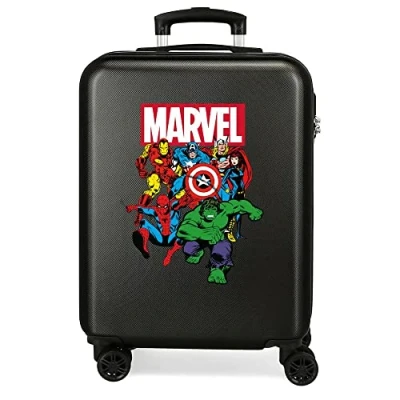 Image of Marvel Avengers Sky Black Cabin Suitcase 38 x 55 20 cm Rigid ABS Combination Lock 34 Litre 2.6 kg 4 Double Wheels Hand Luggage