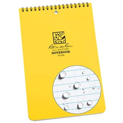 Image of Rite in the Rain Waterproof Unisex Outdoor Notepad available Yellow Size 6 X 9 Inches