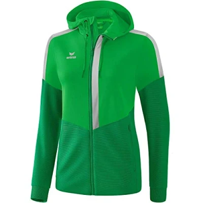 Image of Erima Squad Training Jacket with Hood Fern Green/Emerald/Silver Grey, 38