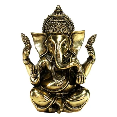 Image of eSplanade Ganesha Brass Showpiece Home Decor Ganesh Ganpati Ganapati Murti Idol (Sitting Ganesha)