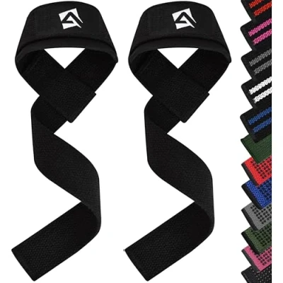 Image of AQF Lifting Straps, Weight Wrist 60CM Heavy Duty Gym Straps with 5MM Neoprene Padded Support, Anti Slip Bar Grip, Ideal for Weightlifting, Deadlifting, Bodybuilding Workouts