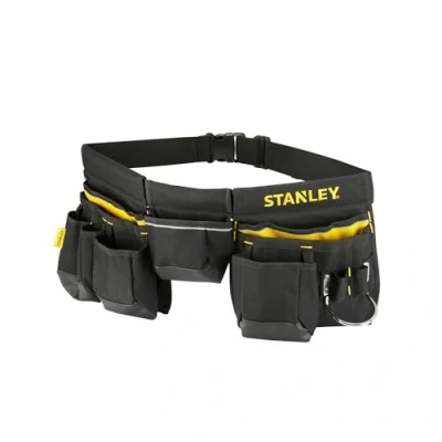 Image of STANLEY Essential Tool Belt Pouch Apron, Multiple pockets, Integrated Hammer Loop, Tape Pocket for Easy Reach When Working, Adjustable and Buckle, 1 96 178