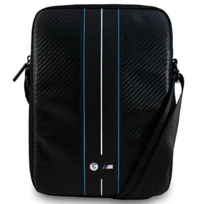 Image of CG MOBILE BMW Bag BMTB10COMSCAKL 10 Inches Black Carbon Blue Stripes