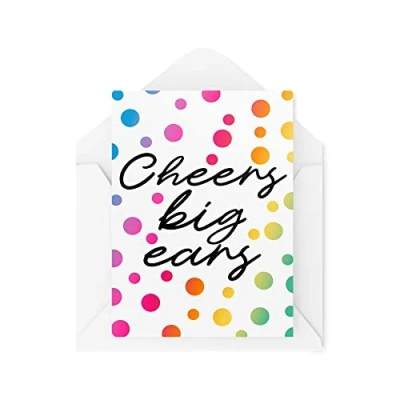 Image of Thank You Cards Cheers Big Ears Thanks Favour Supportive Card For Friend Thankful Bestie CBH1538