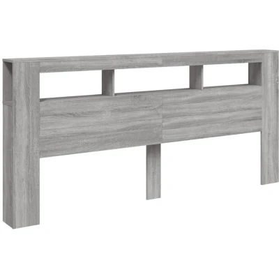Image of vidaXL LED Headboard Grey Sonoma 220x18.5x103.5 cm Engineered Wood