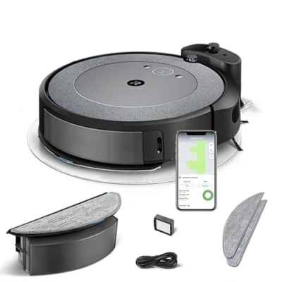 Image of iRobot Roomba Combo i5 Robot Vacuum &amp; Mop Clean by Room with Smart Mapping, Works Alexa, Personalised Cleaning Powered OS, Ideal for Pet Hair, Carpet and Hard Floors