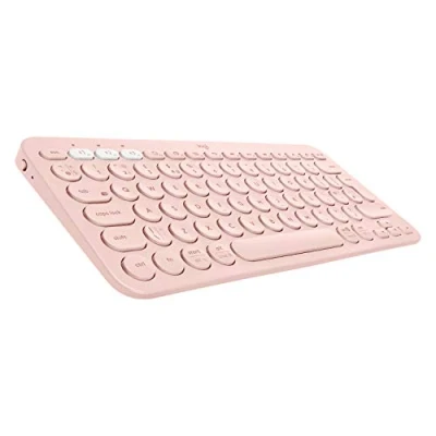 Image of Logitech K380 Multi Device Bluetooth Wireless Keyboard with Easy Switch for up to 3 Devices, Slim, 2 Year Battery PC, Laptop, Windows, Mac, Chrome OS, Android, iPad Apple TV Rose