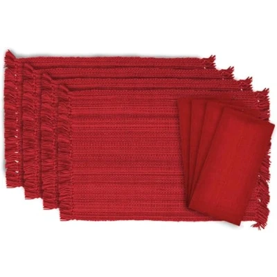 Image of DII Variegated Tabletop Collection, Dining Set, Tango Red, 8 Piece