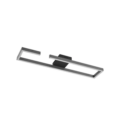 Image of Lucande LED ceiling light Yvor, 100 cm, black, aluminium