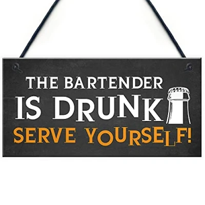 Image of RED OCEAN Funny Witty Joke Home Bar Sign Hanging Man Cave Pub Alcohol Beer Gift