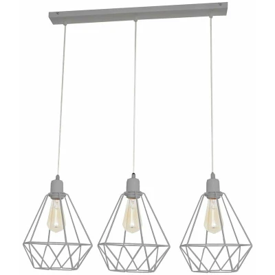 Image of Karo Straight Bar Pendant Ceiling Light Grey 78cm