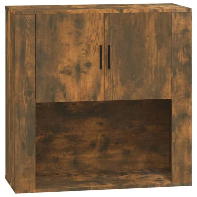 Image of vidaXL Wall Cabinet Smoked Oak 80x33x80 cm Engineered Wood