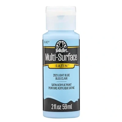 Image of FolkArt Multi Surface Satin Acrylic Paint, Light Blue, 59 ml (Pack of 1)