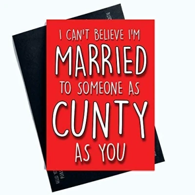 Image of Cunty Valentines Day Cards Funny Greeting for Him Profanity Her Card Boyfriend Girlfriend Husband Wife Fiancé Fiancée LGBTQ LGBT Gifts Comedy PC689