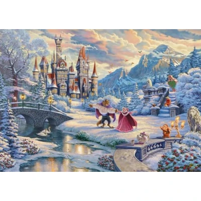 Image of Schmidt Thomas Kinkade: Disney Beauty &amp; the Beast Winter Enchantment Puzzle 1000pc Ages 12+ 1 Players