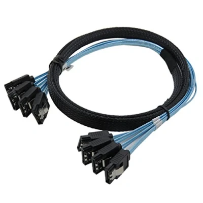 Image of CableDeconn 4pcs/Set Sata3 III SAS Kable High Speed 6Gbps Quality for Server 1M