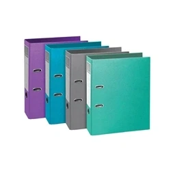 Image of Exacompta Teksto Lever Arch File 80mm A4 Assorted (Pack of 10) 53650E